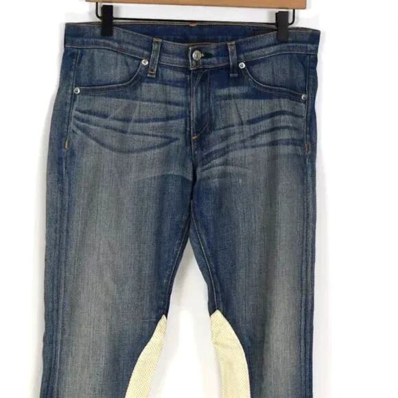 Rag & Bone Heathway Denim jeans Size 27 with lamb leather panels - Picture 2 of 10